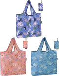 HOLYLUCK Reusable Grocery Bags,Heavy Duty Foldable Shopping Tote Bag (Standard, Tropical floral)