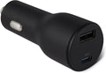 Amazon Basics Fast-Charging Car Charger, Dual-Port, 1 USBC+1 USB-A, 48W, Black