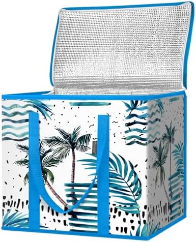 BALEINE Insulated Reusable Grocery Bags with Zippered Top, Large Cooler Bag