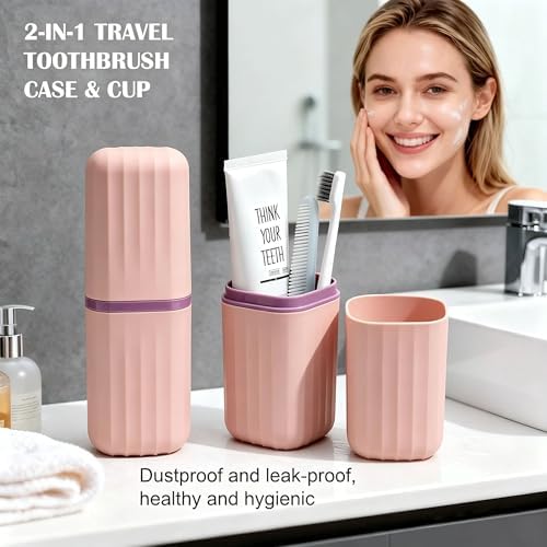 Travel Toothbrush Holders, 2-in-1 Toothbrush Travel Case