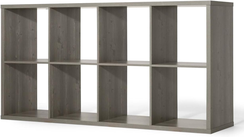 CAPHAUS Sturdy Room 13-Inch Cube Storage Organizer Shelf, with Extra Thick Exterior Edge, Open Storage Shelf Divider, Bookcase, 6-Cube / 8-Cube / 9-Cube, Colors Available in Rustic Grey Oak and White