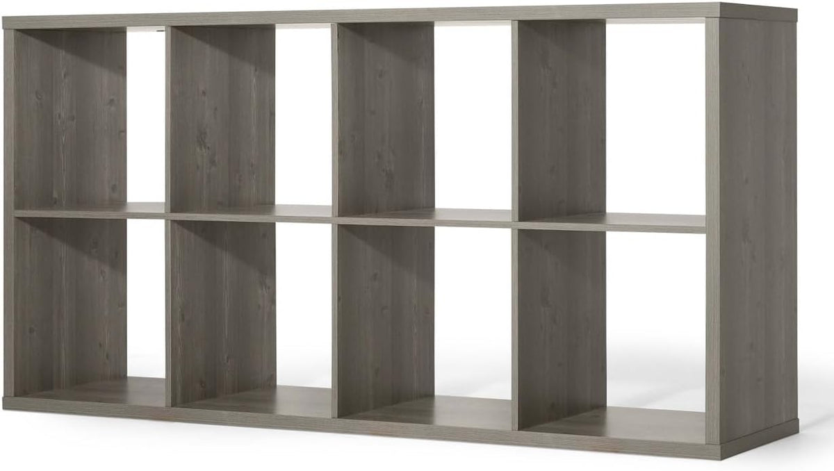 CAPHAUS Sturdy Room 13-Inch Cube Storage Organizer Shelf, with Extra Thick Exterior Edge, Open Storage Shelf Divider, Bookcase, 6-Cube / 8-Cube / 9-Cube, Colors Available in Rustic Grey Oak and White
