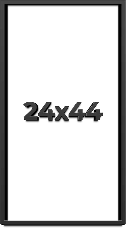 24x44 Shadow Box Frame Black | 1 Inch Deep Solid Wood Shadowbox Display Frame |