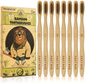 Biodegradable Eco-Friendly Natural Bamboo Charcoal Toothbrushes | 4 Soft Bristles + 4 Medium Bristles | Ideal for Households, Hotels, Travel, Work, Dentists, and Schools (8 Count)