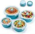 Collapsible Silicone Food Storage Containers with Lids, Set of 4 Sizes (12/17/27/40oz), Leakproof Collapsible Lunch Box, Microwave Freezer Dishwasher Safe, Space Saving for Camping RV Travel