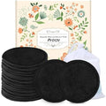 ProCIV Reusable Makeup Remover Pads, 25 Packs Organic Washable & Eco, Black