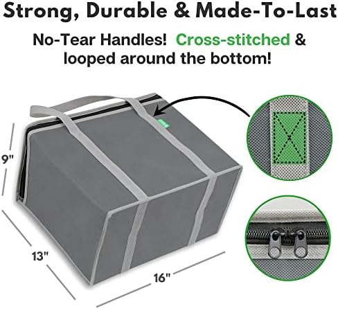 Creative Green Life XL Insulated Reusable Grocery Bags (2-Pack) - Premium Quality Cooler Bags with Hard Bottom Insert, Stands Upright, Washable