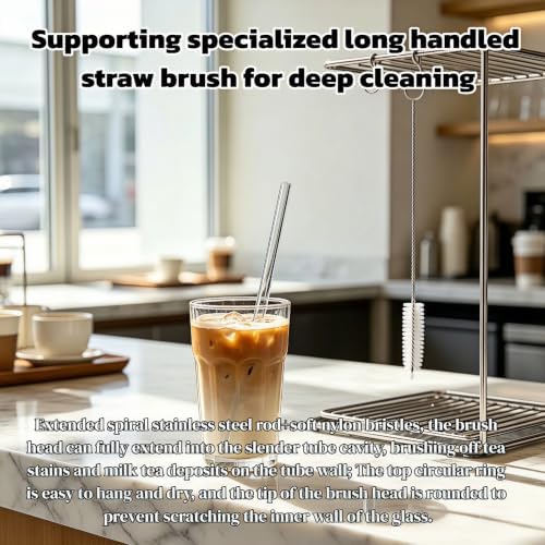 8 Pack Reusable Straight Glass Straws,8 Inch Food Grade Heat Resistant,BPA FreeLead-Free Multicolor Glass Straws for Smoothie Milkshake Juice Cocktail Tea Hot Drinks,with 2 Cleaning Brushes
