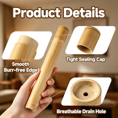 Toothbrush Holder Compatible with Miswak,2Packs Bamboo
