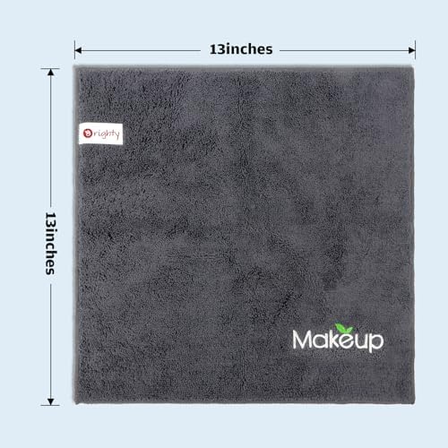 Orighty Microfiber Makeup Remover Cloths, 13 x 13 Inch, 6 Pack Grey