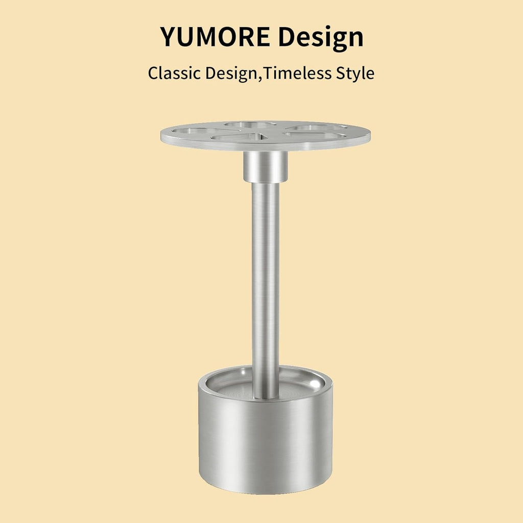 YUMORE Toothbrush Holder Stand Stainless Steel Tooth Brush Holder Bathroom Countertop Organizer Storage (Brushed Nickel)