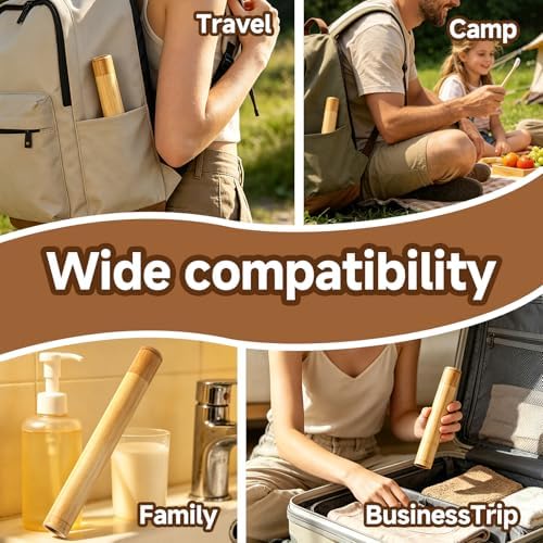 Toothbrush Holder Compatible with Miswak,2Packs Bamboo