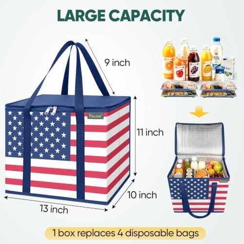 BALEINE 1PK Insulated Reusable Grocery Bag, Heavy Duty Shopping Tote