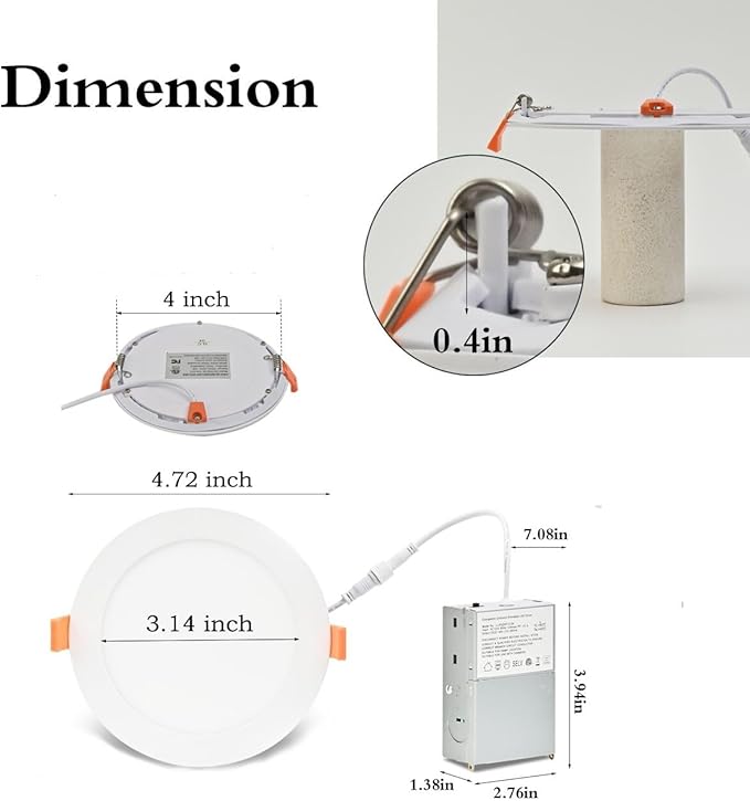 MKUJOO 24 Pack 4 Inch Ultra-Thin LED Recessed Ceiling Light