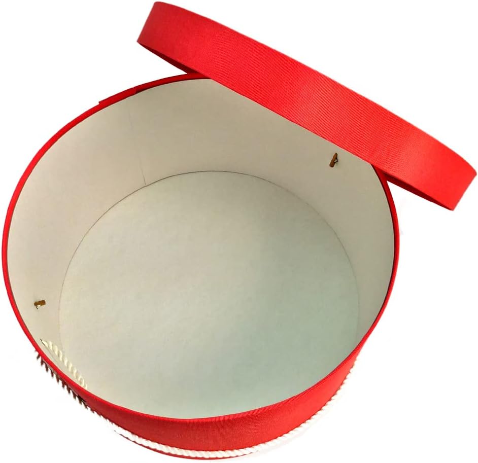 Sarah's Hat Boxes Classic Coral Hat Box – 8.75" x 4.5" (Dia. x Ht.) Handmade in USA – Odorless Non-Toxic Adhesive, Cording Handle – Premium Storage for Hats & Accessories