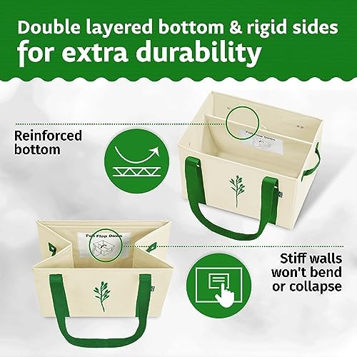 Green Bulldog Reusable Grocery Bags, Tote Bag For Shopping, Grey, 3 Pack
