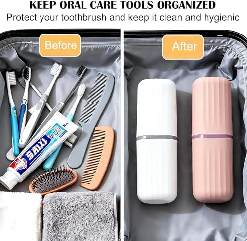 Travel Toothbrush Holders, 2-in-1 Toothbrush Travel Case