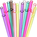 DAKOUFISH 12 Inch Reusable Replacement Plastic Straws for 30 oz & 40 oz Mason Jar Tumblers,Set of 12 Pcs Straws with Cleaning Brush (12inch, 7color)