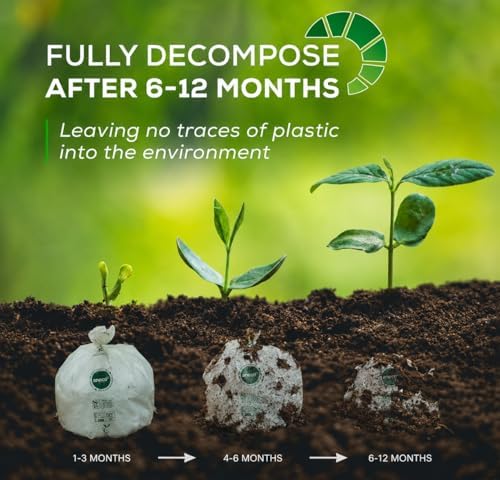 ANECO 100% Compostable Food Waste Bags 3 Gallon, 100 Count