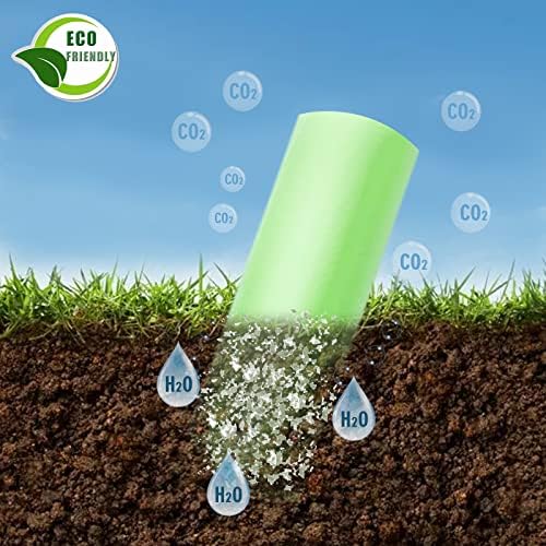 Inwaysin Medium Compostable Trash Bags - 8 Gallon, 30L (Clear Green, 20 Count Pack of 5) - Budget-Friendly Replacement for Simple Human H/J/G Trash Bags