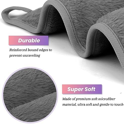 Makeup Remover Cloth Pack of 8, Soft Microfiber Makeup Remover Towels,13x7 inch Reusable Facial Cleansing Cloths for All Skin Types,Gray