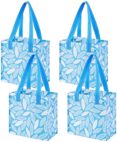 VENO 2/4 Pack Compact Reusable Grocery Shopping Bags with Hard Bottom