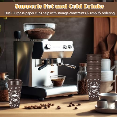 6 Sets Reusable Coffee Cups with Lids, 16oz, Brown