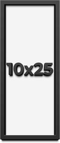 10x25 Shadow Box Frame Black | 1 Inch Deep Solid Wood Shadowbox Display Frame |
