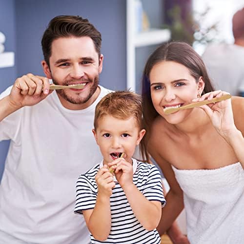 Bamboo Toothbrushes 10 Pack, BPA Free Biodegradable Soft Bristle Toothbrush