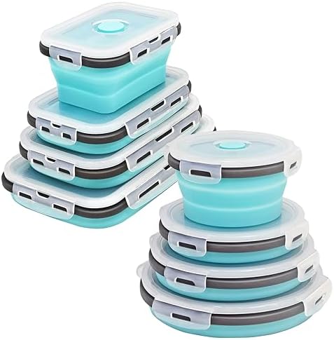 8 Collapsible Food Storage Containers, Silicone Collapsible Food Storage Containers, Collapsible Food Storage Silicone, Rv Collapsible Bowls, Collapsible Storage Containers for Food Camping