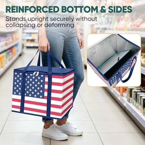BALEINE 1PK Insulated Reusable Grocery Bag, Heavy Duty Shopping Tote