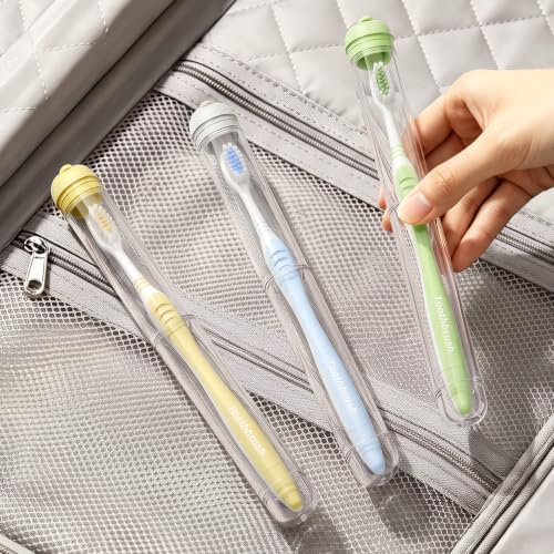 MOPMS Toothbrush Travel Case 2PK, Leak-proof Clear Holder