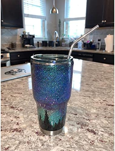 Set of 4 Reusable Metal Straws, 10.5'' Long Stainless Steel Straw with Cleaning Brushes and Case, Drinking for 30 oz and 20 oz Tumblers.