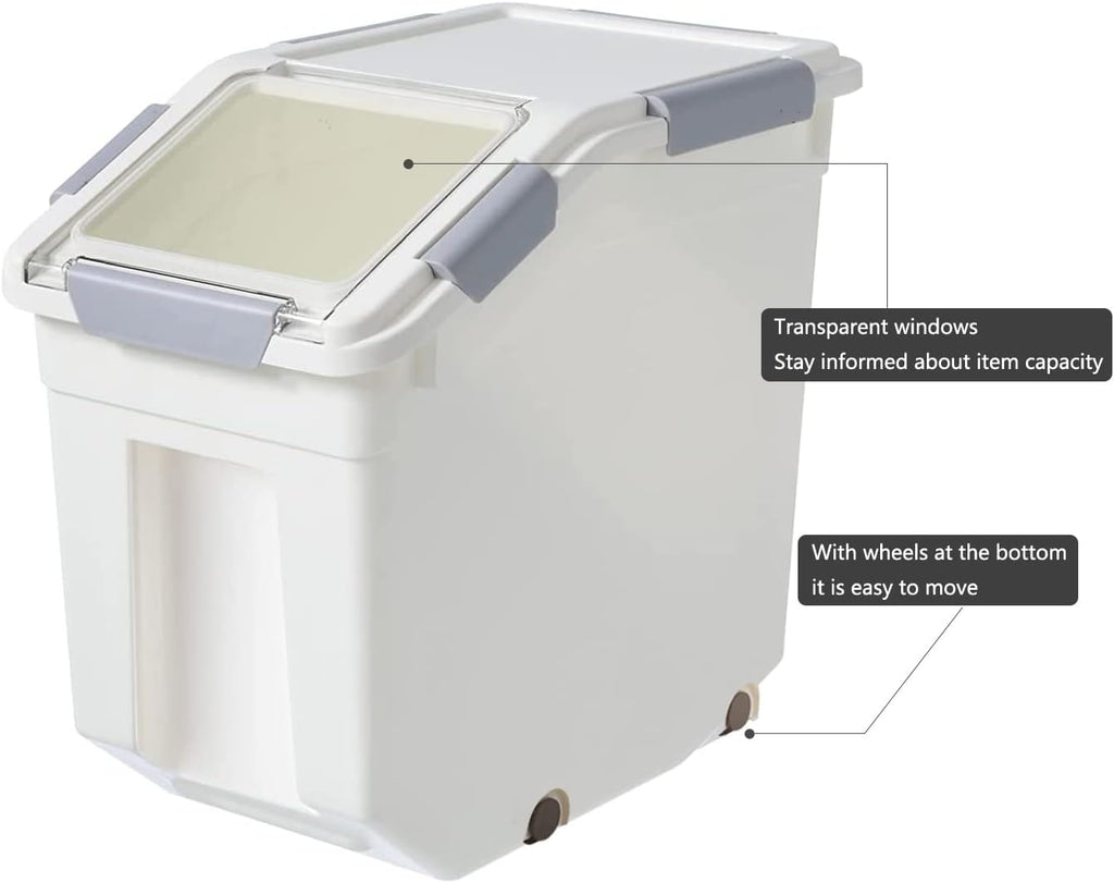 CITY BABY 2 Pack Airtight Flour Storage Container With Scoop,Dry Food, Sugar, Baking Supplies,Rice Container Set -BPA Free- Pet Food Storage Container,Dog Cat Birds Food Bin(50LB)