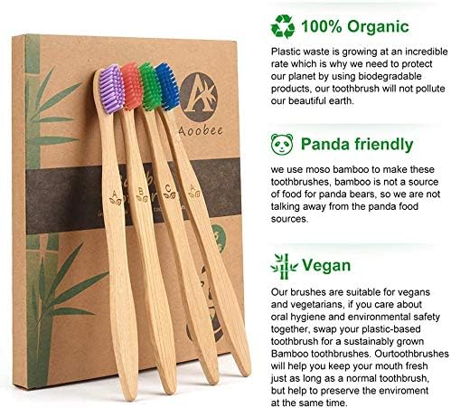 12 Pack Bamboo Toothbrushes, Biodegradable Bamboo Toothbrush, BPA Free Soft Bristles, Eco-Friendly Compostable Natural Wooden Toothbrush, Organic Charcoal Wood ToothBrushes (Multi-Color)