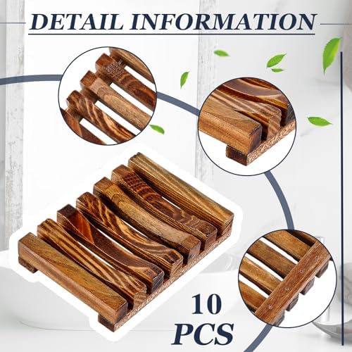 Umigy 40 Pcs Soap Bag Holder Kit, Sisal Mesh Bamboo Tray, Beige, Charcoal