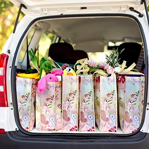 NymphFable Dragonfly Shopping Bags, 6 Pack Reusable Grocery Tote Bag 50LBS