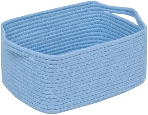 CubesLand Cube Storage Organizer Basket Bin, Cotton Rope Shelves Basket