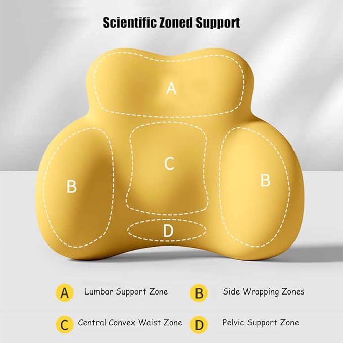 Car Lumbar Support Pillow for Volkswagen ID.2 EV 2025 Memory Foam Back Support Cushion Breathable Car Seat Lumbar Pad Accessories,Beige