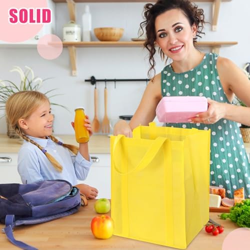 12 Pack Heavy Duty Reusable Grocery Bags - Large Shopping Totes Reinforced Handles, Holds 40 lbs, Foldable and Washable (Grey)