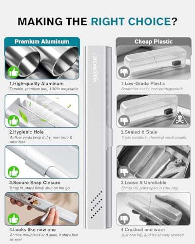 Toothbrush Case Cover for Traveling, Aluminum Toothbrush Holder for Manual Toothbrush + Mini Toothpaste, Portable Tooth Brush Storage Box for Camping Business Trip-Silver (1 Pack)