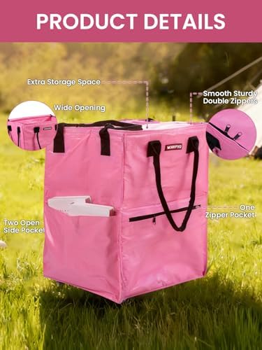 WORKPRO Large Rolling Grocery Bag, 36-Gallon Rolling Tote with 5 Wheels