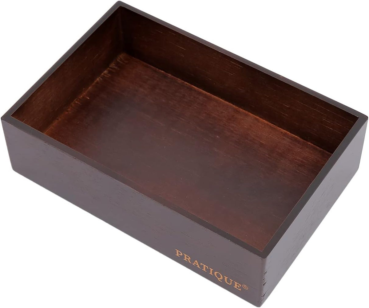 Bamboo Drawer Organizer - Kitchen Utensil Organizer Silverware Tray Cutlery Holder，Office Desk Supplies and Accessories,8.9 * 5.9 * 2.6,Nut-brown