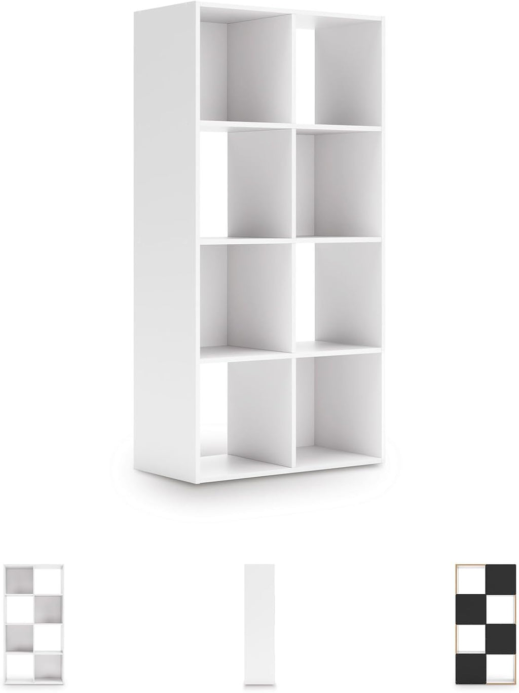 Signature Design by Ashley Onita Contemporary 8 Cube Organizer for Storage, Fits 10.5" by 10.5" by 11" H Storage Bins, Wood, 47.05" Tall, White Finish