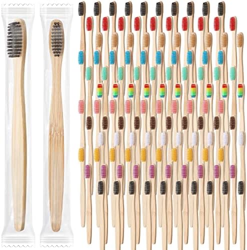 Sieral 480 Pcs Bamboo Toothbrushes Bulk, Soft Bristle Bamboo Toothbrush