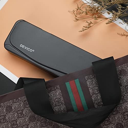 DEVICO Travel Utensils with Case, 4Pcs Portable Silverware Set for Work, 18/8 Stainless Steel Reusable Cutlery, Korean Spoon and Chopsticks Fork for Camping, School, Lunch Box Accessories (Black)