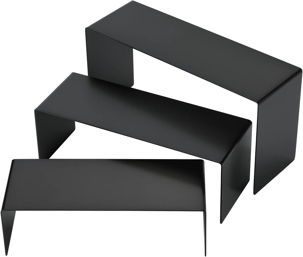 Purse Display Stand Handbag Display Stand Black Stainless Steel Display Risers Showcase Stand Product Stand Set (RCS 50% Recycled Post-consumer Metal)