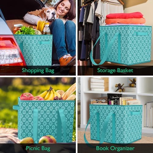Reusable Grocery Bags 6 Pack, Foldable & Water Resistant Shopping Bags