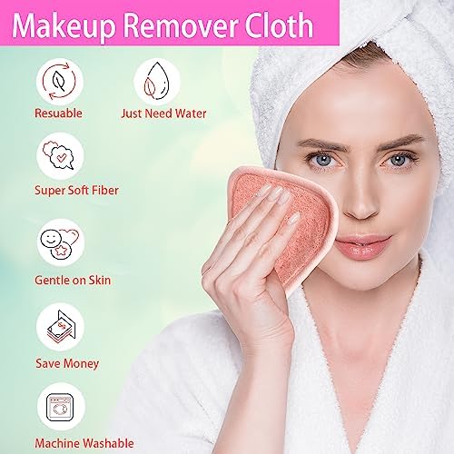 Makeup Remover Cloths Face Pads Reusable Microfiber Facial Cleansing Cloths