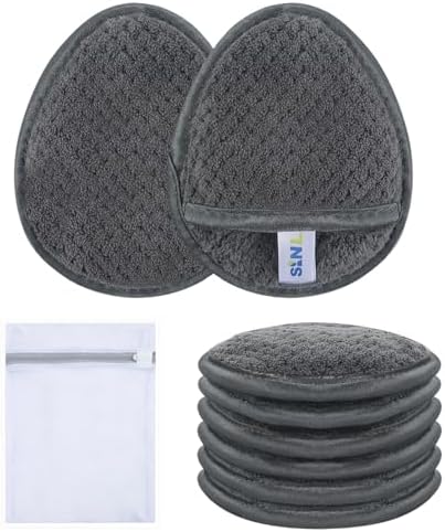 SINLAND Reusable Makeup Remover Pads Grey 6 Pack